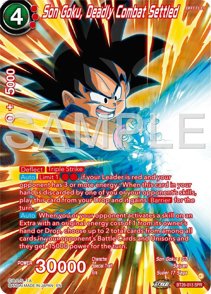Son Goku, Deadly Combat Settled (SPR) (BT26-013) [Ultimate Advent] (ONLINE ORDER ONLY)