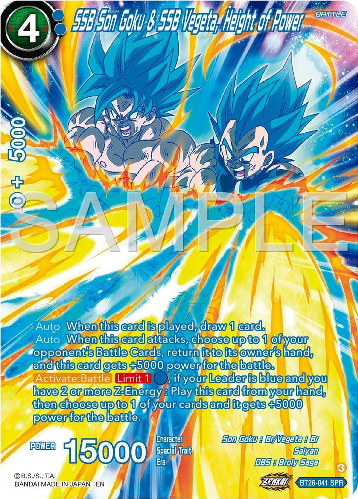 SSB Son Goku & SSB Vegeta, Height of Power (SPR) (BT26-041) [Ultimate Advent] (ONLINE ORDER ONLY)
