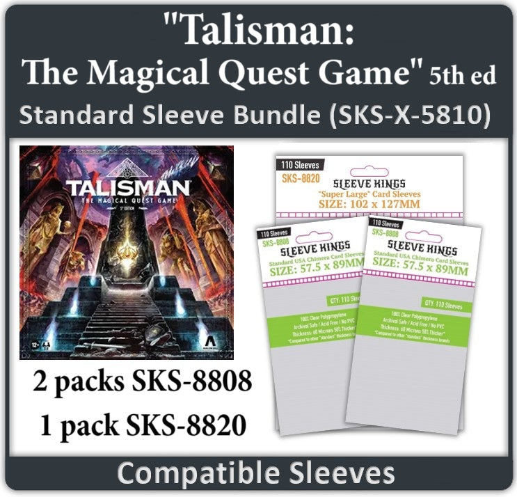 "Talisman: The Magical Quest Game" – 5th Edition Compatible Card Sleeve Bundle (8808 X 2, 8820 x 1) (ONLINE ORDER ONLY)