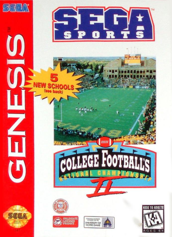 College Football's National Championship II (Sega Genesis) (ONLINE ORDER ONLY)