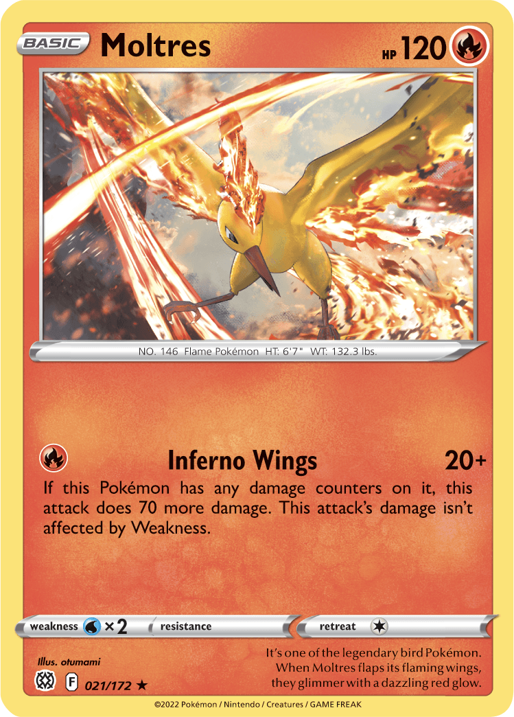 Moltres (021/172) (Theme Deck Exclusive) [Sword & Shield: Brilliant Stars] (Online Only)