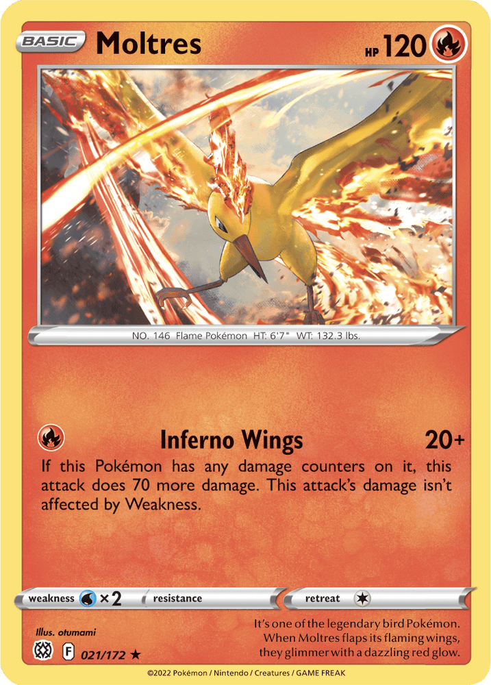 Moltres (021/172) (Theme Deck Exclusive) [Sword & Shield: Brilliant Stars] (Online Only)