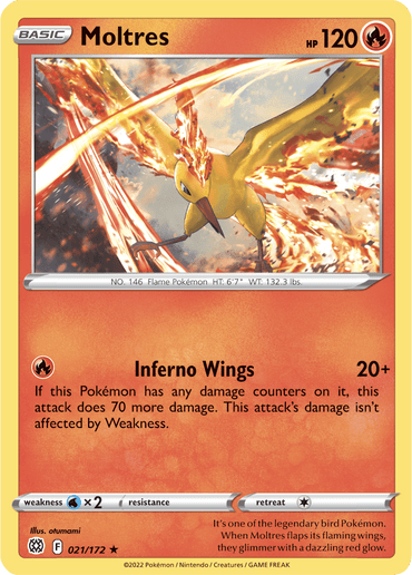 Moltres (021/172) (Theme Deck Exclusive) [Sword & Shield: Brilliant Stars] (Online Only)