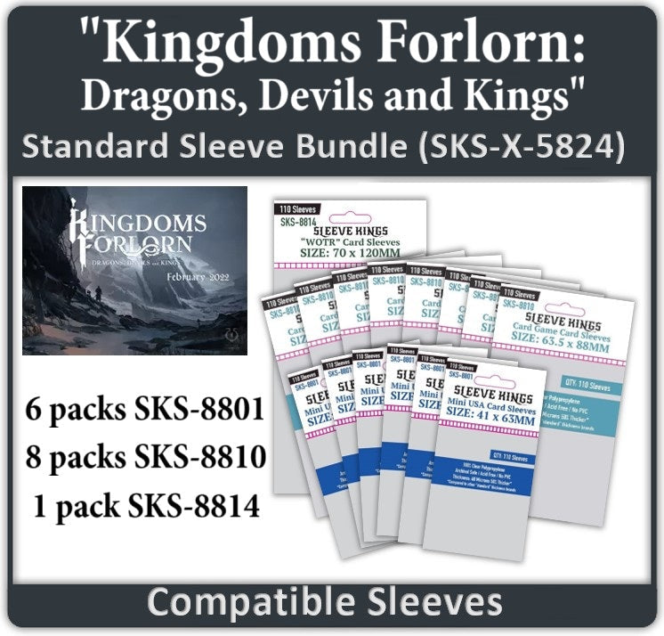 "Kingdoms Forlorn: Dragons, Devils and Kings" Compatible Card Sleeve Bundle (8801 x 6, 8810 x 8, 8814 x 1) (ONLINE ORDER ONLY)