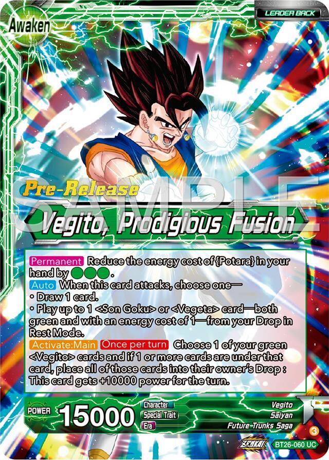 Son Goku & Vegeta // Vegito, Prodigious Fusion (BT26-060) [Ultimate Advent Prerelease Promos] (ONLINE ORDER ONLY)