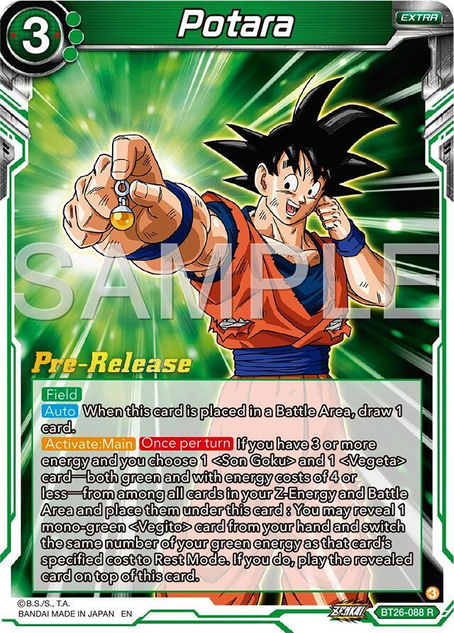 Potara (BT26-088) [Ultimate Advent Prerelease Promos] (ONLINE ORDER ONLY)