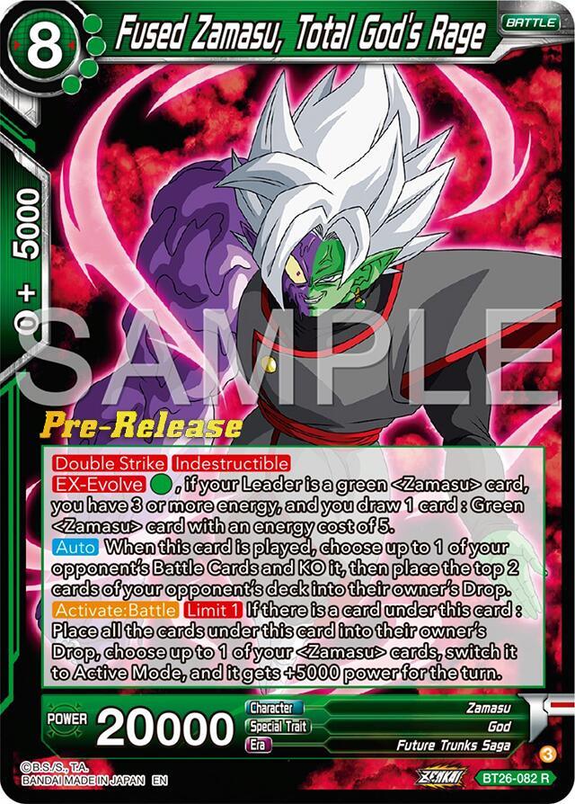 Fused Zamasu, Total God's Rage (BT26-082) [Ultimate Advent Prerelease Promos] (ONLINE ORDER ONLY)