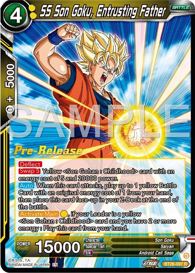 SS Son Goku, Entrusting Father (BT26-097) [Ultimate Advent Prerelease Promos] (ONLINE ORDER ONLY)