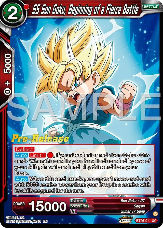 SS Son Goku, Beginning of a Fierce Battle (BT26-011) [Ultimate Advent Prerelease Promos] (ONLINE ORDER ONLY)