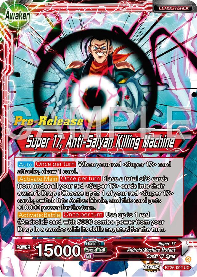 Hell Fighter 17 // Super 17, Anti-Saiyan Killing Machine (BT26-002) [Ultimate Advent Prerelease Promos] (ONLINE ORDER ONLY)