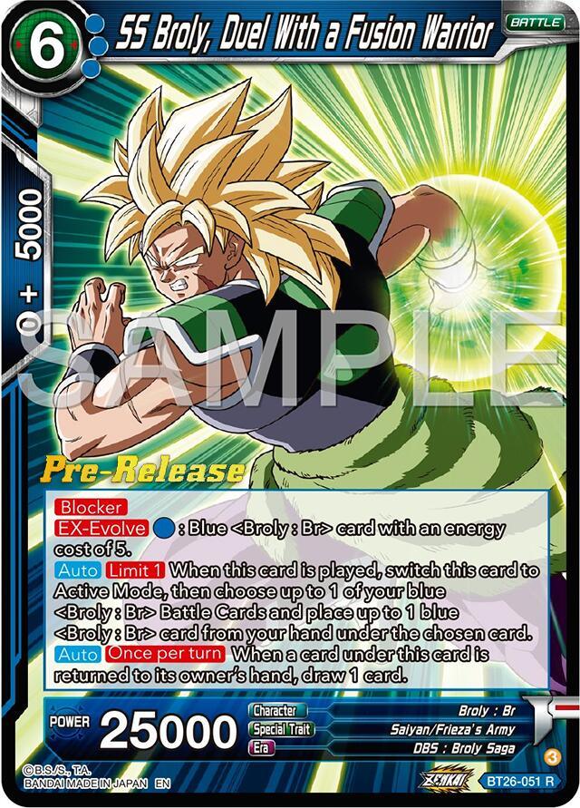 SS Broly, Duel With a Fusion Warrior (BT26-051) [Ultimate Advent Prerelease Promos] (ONLINE ORDER ONLY)