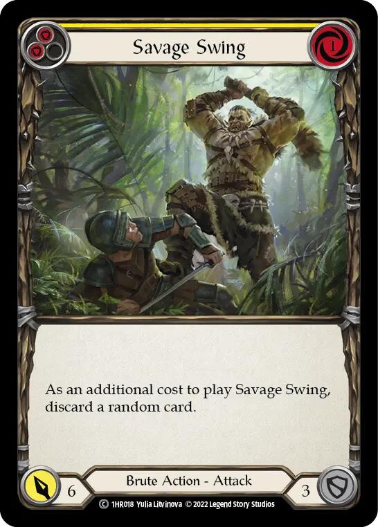 Savage Swing (Yellow) [1HR018] (Historic Pack 1 Blitz Deck Rhinar)