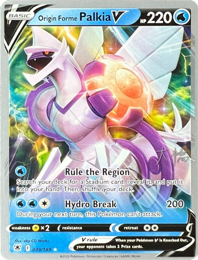 Origin Forme Palkia V (039/189) (Ice Rider Palkia - Rikuto Ohashi) [World Championships 2022] (Online Only)