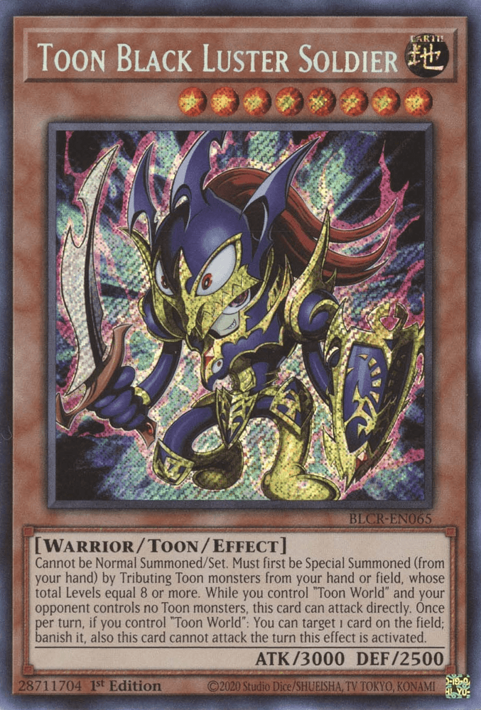 Toon Black Luster Soldier [BLCR-EN065] Secret Rare (ONLINE ORDER ONLY)