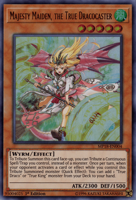 Majesty Maiden, the True Dracocaster [MP18-EN004] Ultra Rare (ONLINE ORDER ONLY)
