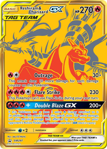 Reshiram & Charizard GX (SM247) [Sun & Moon: Black Star Promos] (Online Only)
