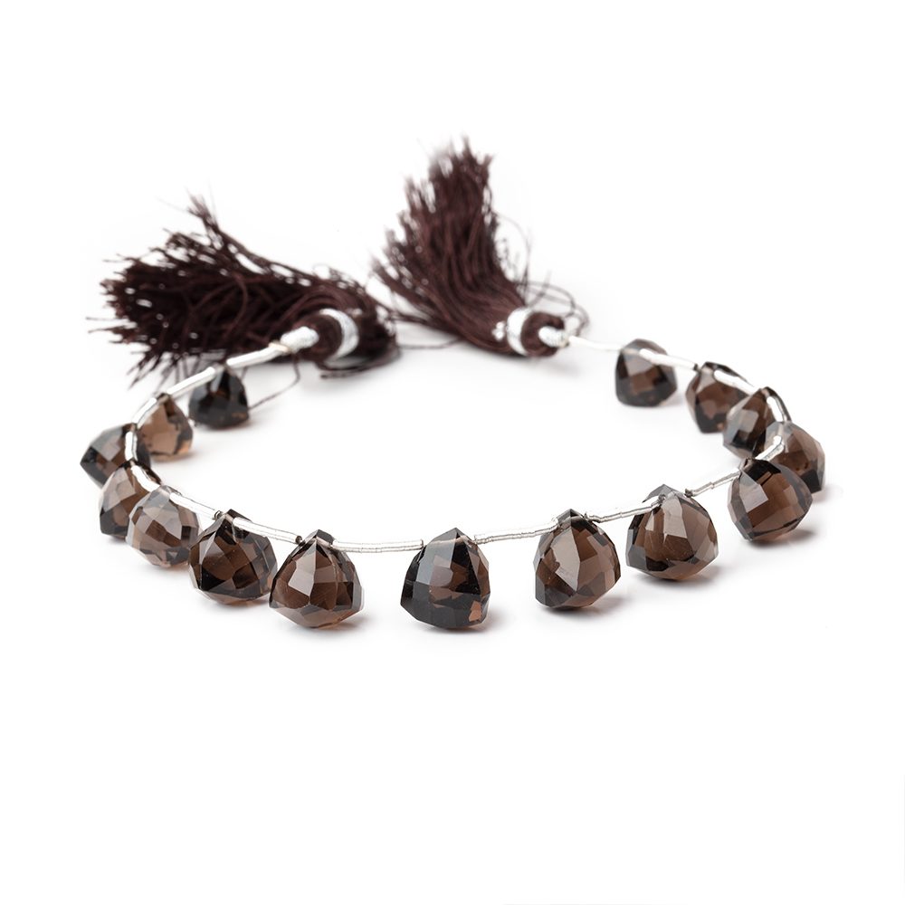 7-9mm Smoky Quartz Faceted Trillion Beads 7 inch 15 pieces (ONLINE ORDER ONLY)