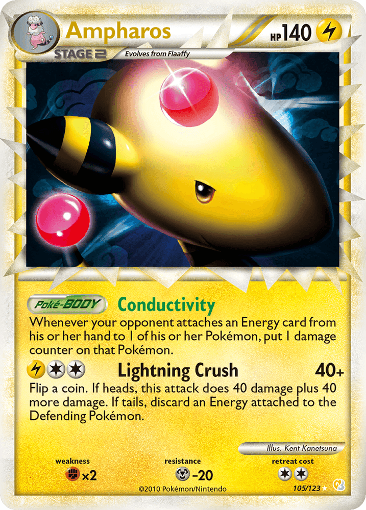 Ampharos (105/123) [HeartGold & SoulSilver: Base Set] (Online Only)