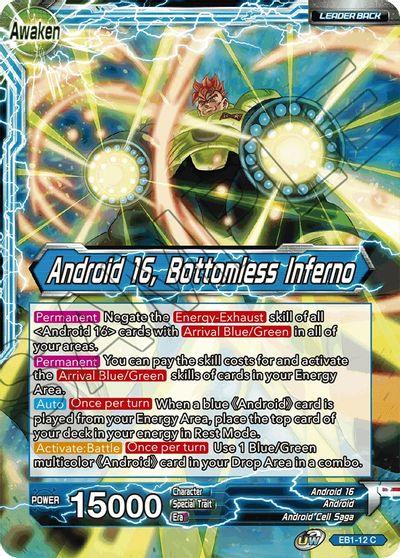 Android 16 // Android 16, Bottomless Inferno (EB1-12) [Battle Evolution Booster] (ONLINE ORDER ONLY)