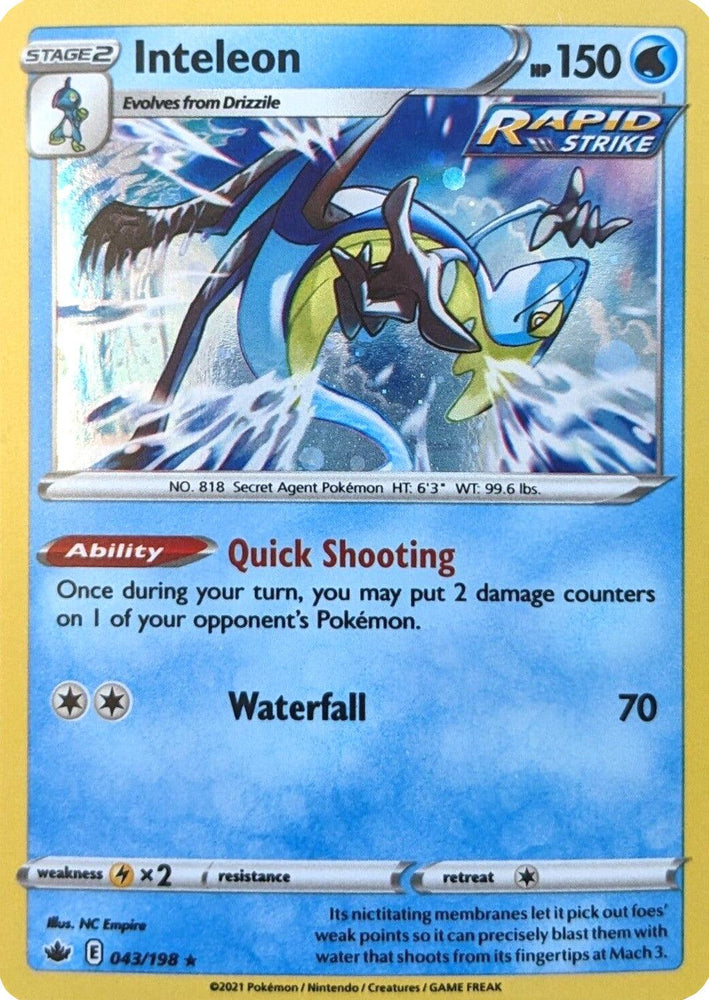 Inteleon (043/198) (Cosmos Holo) [Sword & Shield: Chilling Reign] (Online Only)
