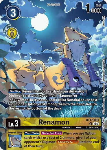 Renamon [BT17-031] (Legend Pack 2024 Box Topper) [Chain of Liberation] (ONLINE ORDER ONLY)