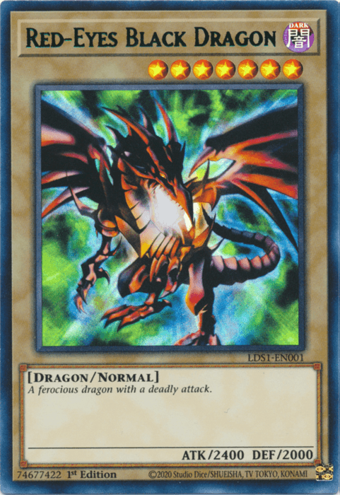 Red-Eyes Black Dragon (Green) [LDS1-EN001] Ultra Rare (ONLINE ORDER ONLY)