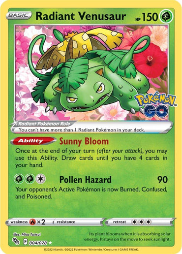 Radiant Venusaur (004/078) [Pokémon GO] (Online Only)