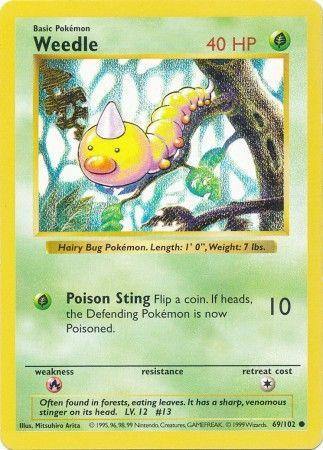 Weedle (69/102) [Base Set Shadowless Unlimited] (Online Only)