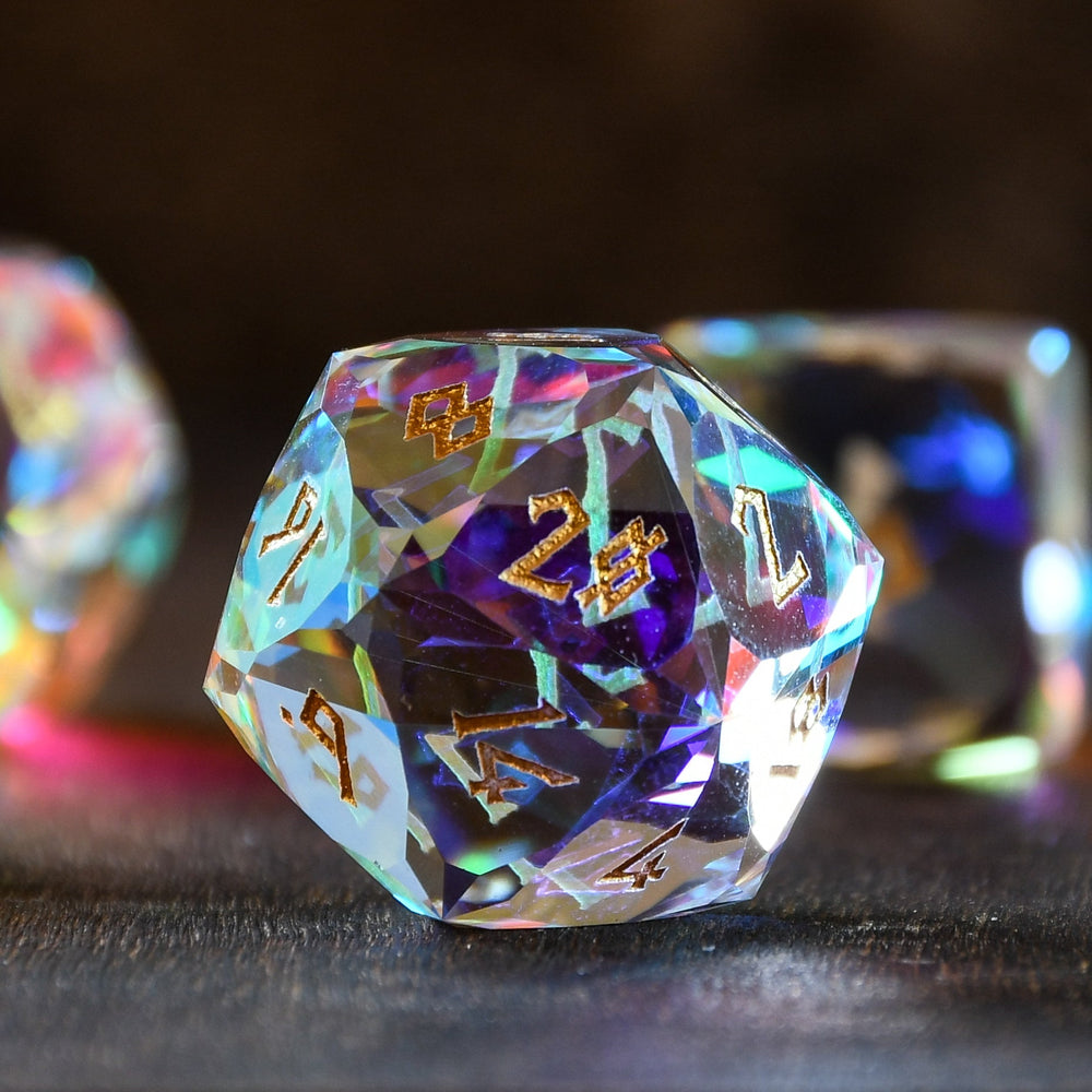 Diamond Prism Multifaceted Glass Dice Set (ONLINE ORDER ONLY)
