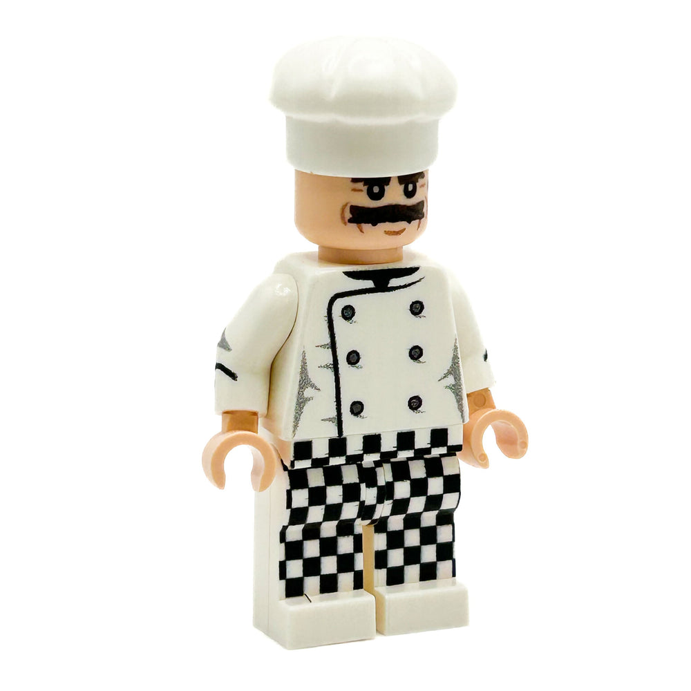 Chef (Male w/ Mustache) Minifig - B3 Customs (Online Order Only)