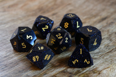 Blue Sandstone Multifaceted Stone Dice Set (ONLINE ORDER ONLY)