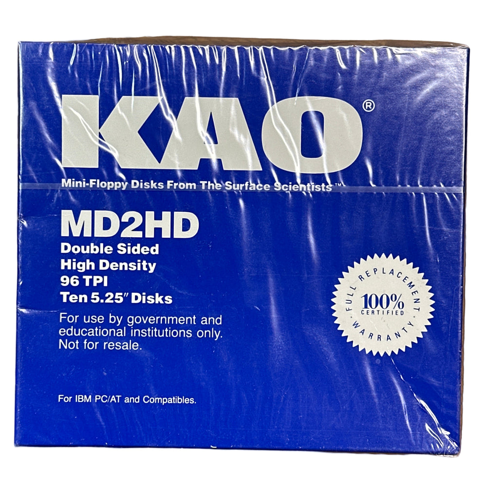 KAO 5 1/4"(5.25") NEW BLUE BOX 10 DSDD Disk Floppy ~ MD 2HD (Online Order Only)