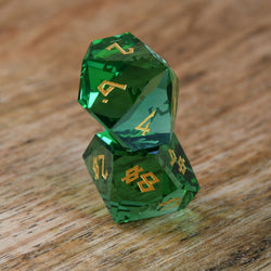 Emerald Multifaceted Glass Dice Set (ONLINE ORDER ONLY)