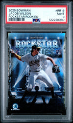 Graded 2025 Topps Bowman Jacob Wilson #RR16 Rockstar Rookies Rookie RC Baseball Card PSA 9 Mint (ONLINE ORDER ONLY)