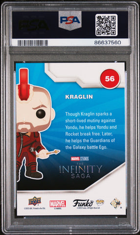 2023 UPPER DECK FUNKO POP MARVEL  KRAGLIN GOLD #56  PSA 10 (Online Order Only)