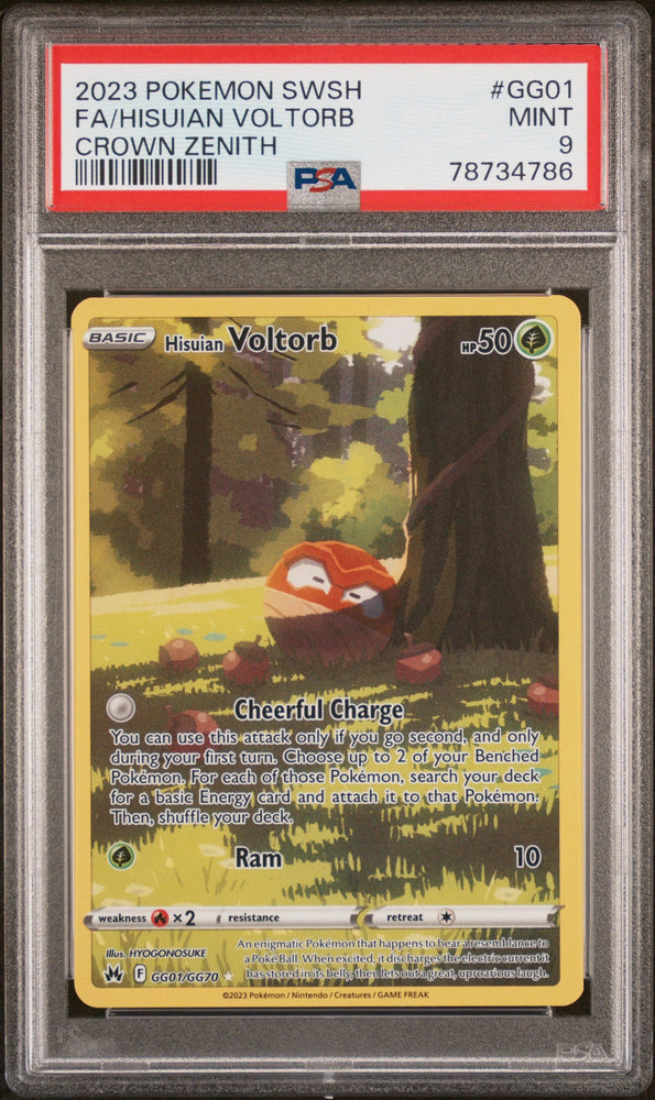 2023 POKEMON SWORD AND SHIELD CROWN ZENITH Full Art HISUIAN VOLTORB #GG01 PSA 9 (Online Order Only)