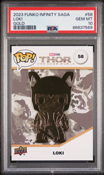 2023 UPPER DECK FUNKO POP MARVEL  LOKI GOLD #58  PSA 10 (Online Order Only)