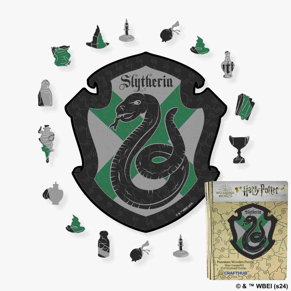 Harry Potter - Slytherin Crest - House Prides Wooden Jigsaw Puzzle (Online Order Only)
