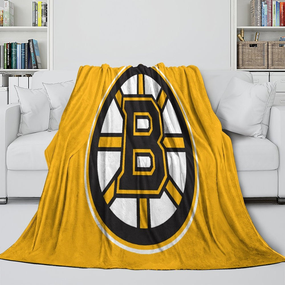 Boston Bruins Blanket Flannel Throw Kids Room Decoration (Online Order Only)