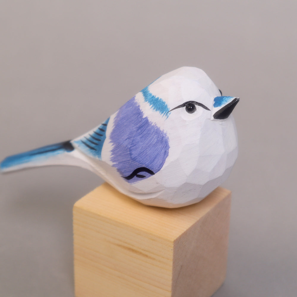 Hand-Carved Wooden Bird Figurine – White (ONLINE ORDER ONLY)