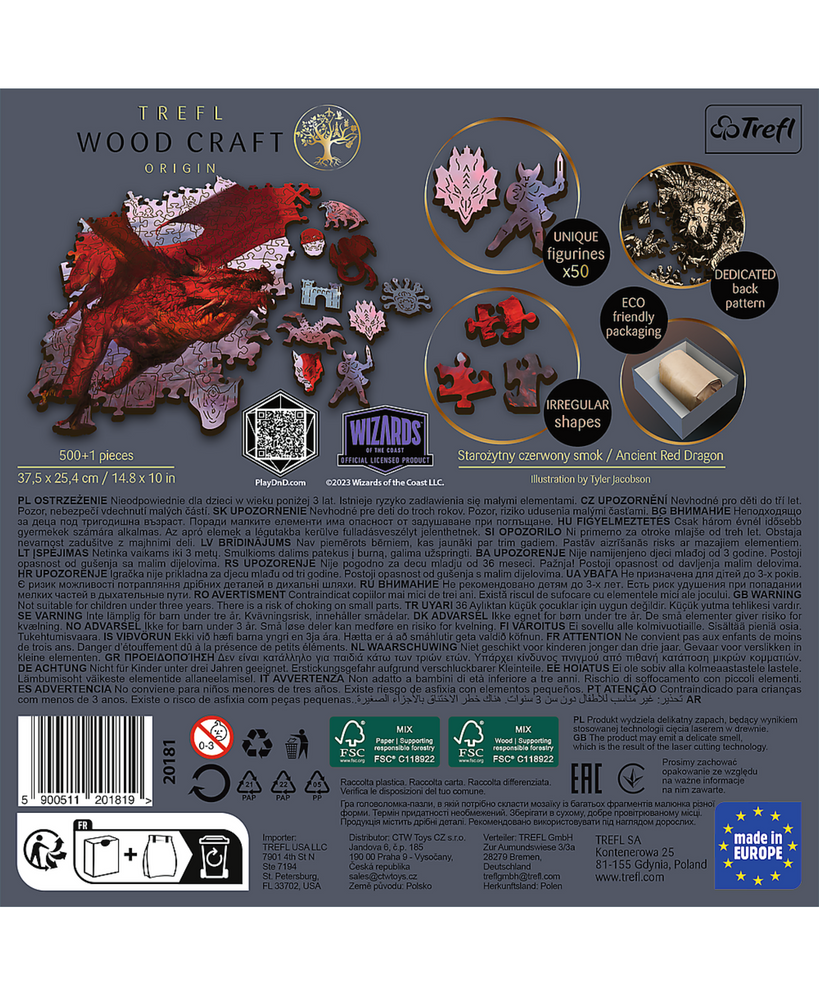 Wooden Puzzle: Dungeons & Dragons - Ancient Red Dragon (Wood Craft) (ONLINE ORDER ONLY)