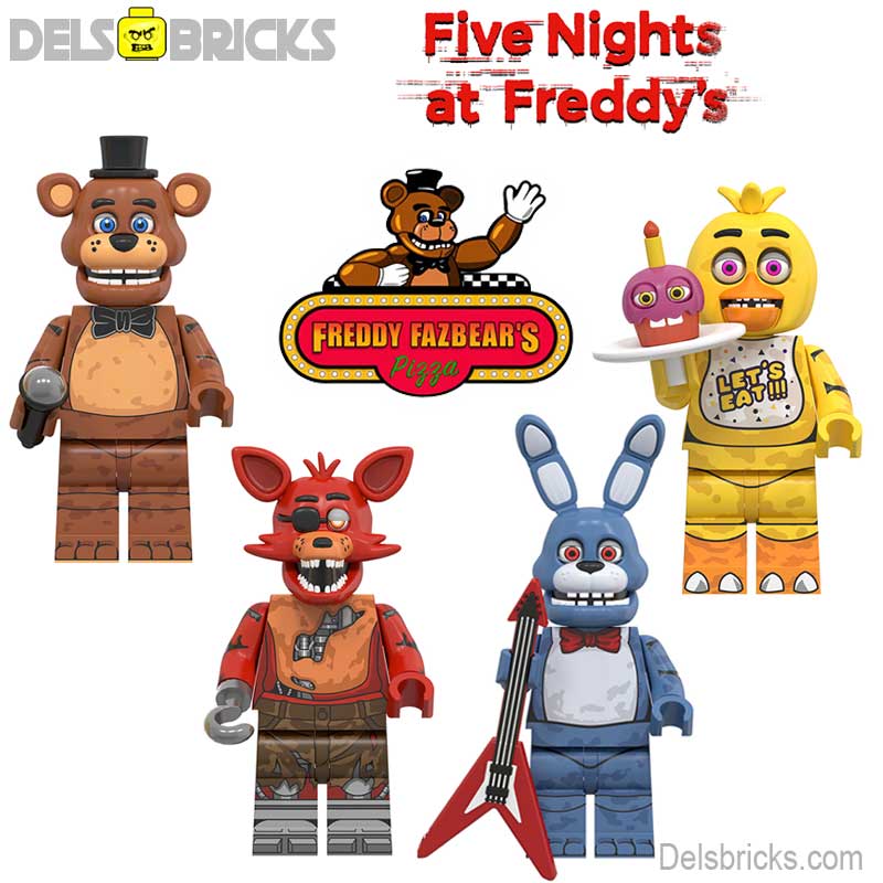 Five Nights At Freddys set of 4 Lego Minifigures custom toys (ONLINE ORDER ONLY)