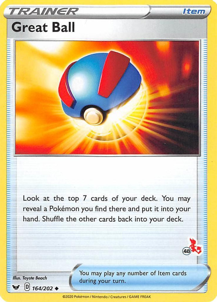 Great Ball (164/202) (Cinderace Stamp #48) [Battle Academy 2022] (Online Only)
