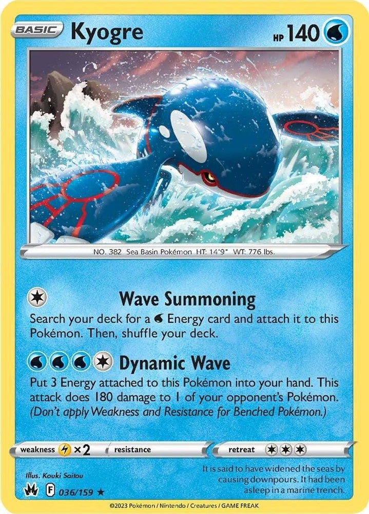Kyogre (036/159) [Sword & Shield: Crown Zenith] (Online Only)