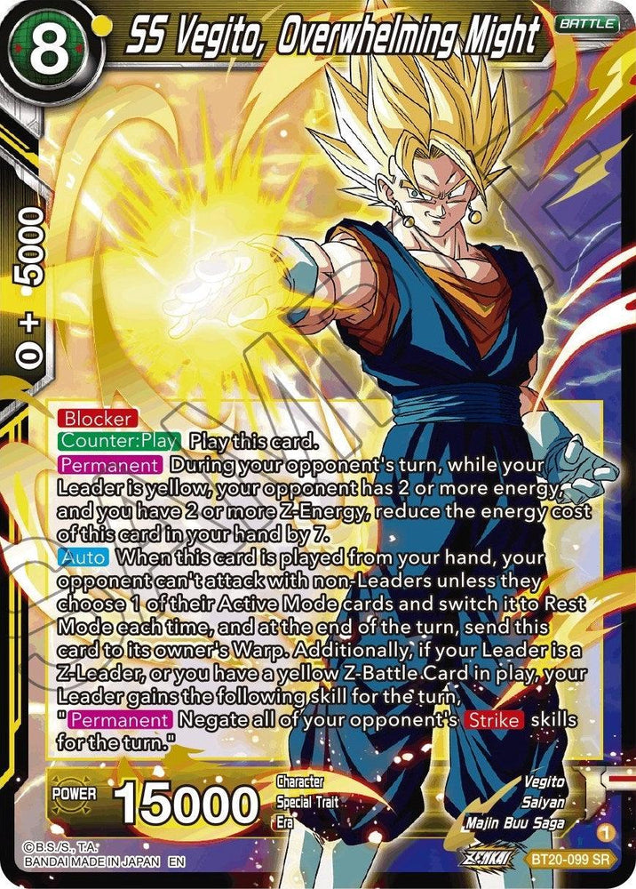 SS Vegito, Overwhelming Might (BT20-099) [Power Absorbed] (ONLINE ORDER ONLY)