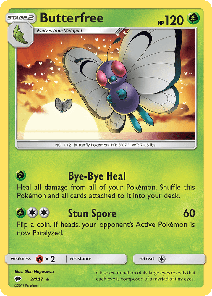 Butterfree (3/147) [Sun & Moon: Burning Shadows] (Online Only)