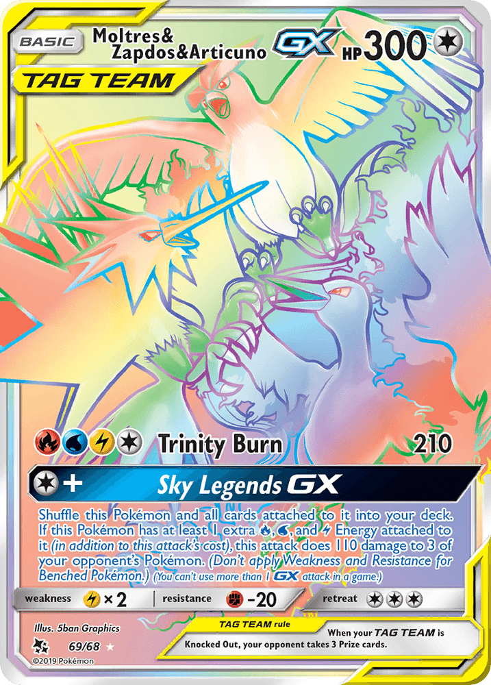 Moltres & Zapdos & Articuno GX (69/68) [Sun & Moon: Hidden Fates] (Online Only)