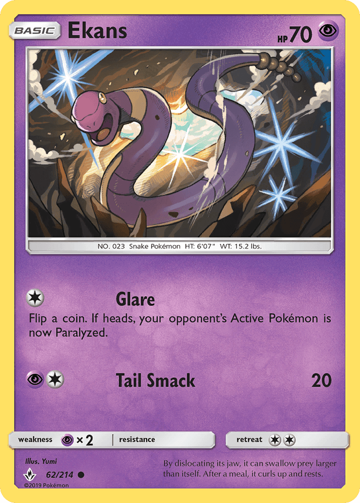 Ekans (62/214) [Sun & Moon: Unbroken Bonds] (Online Only)