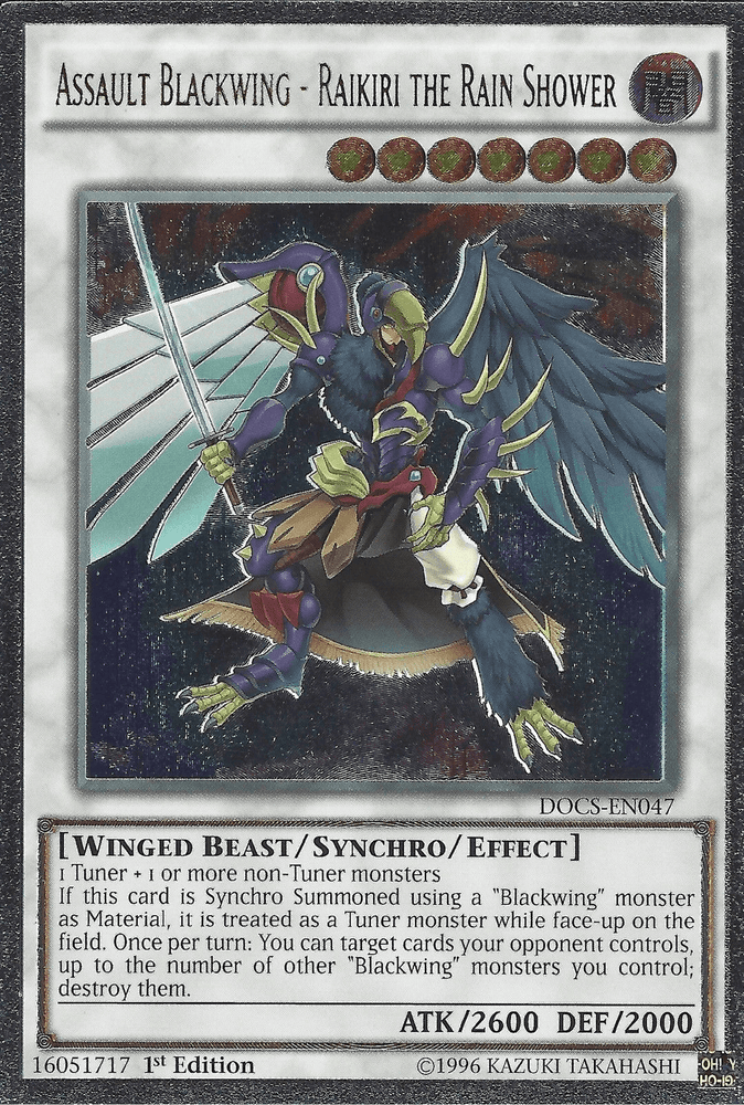 Assault Blackwing - Raikiri the Rain Shower (UTR) [DOCS-EN047] Ultimate Rare (ONLINE ORDER ONLY)