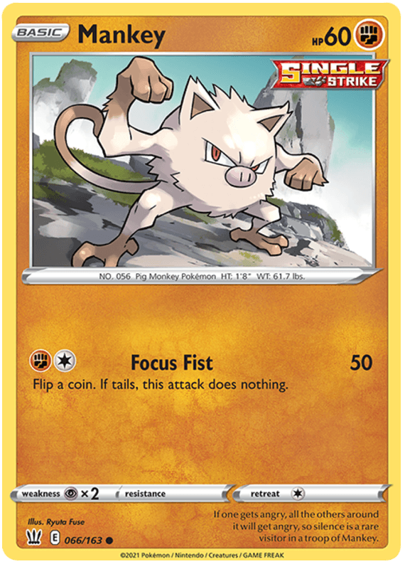 Mankey (066/163) [Sword & Shield: Battle Styles] (Online Only)